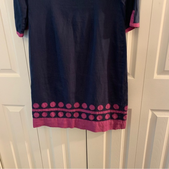 Boden 100% Linen Blue and Pink Dress - Picture 10 of 11